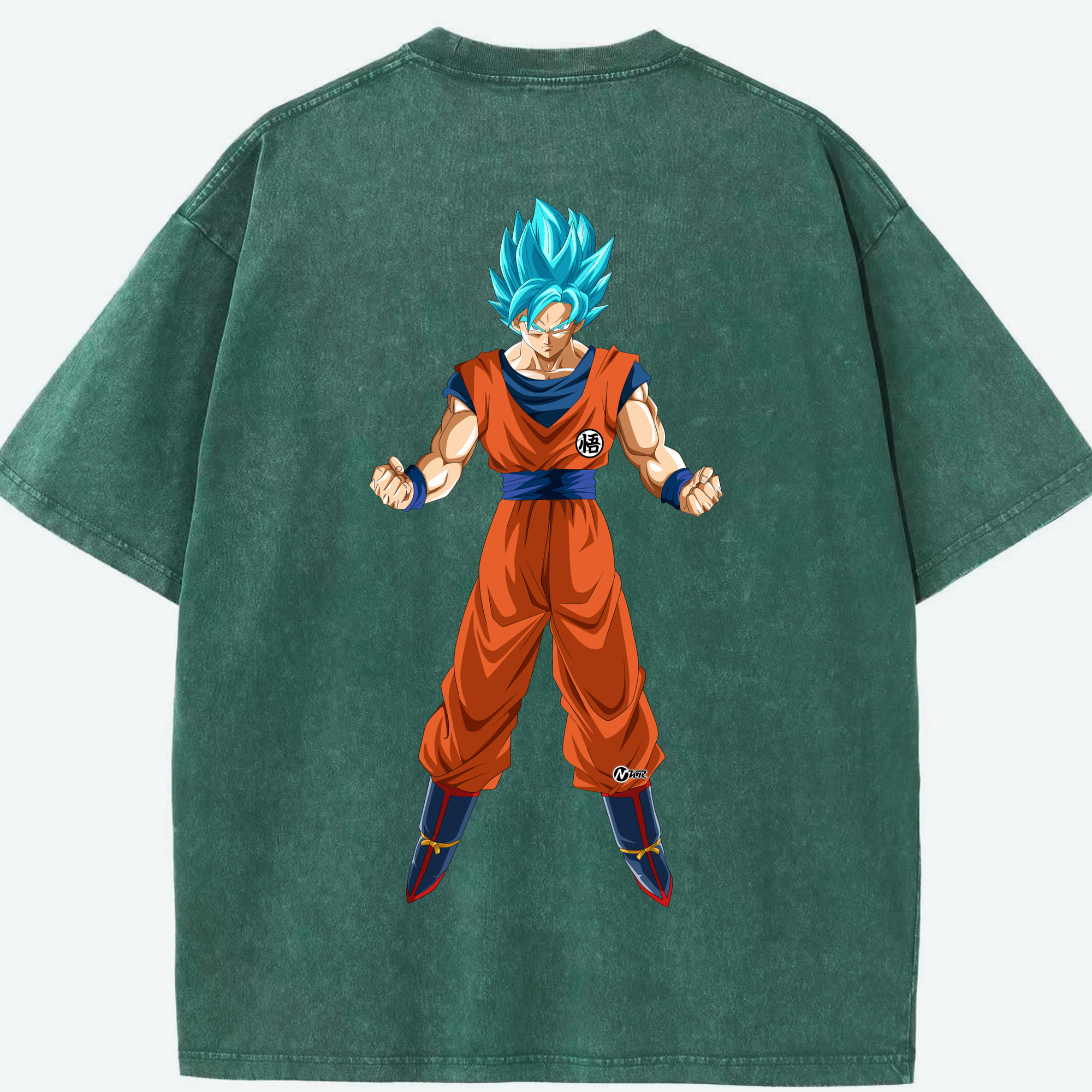 （画像用） ドラゴンボール 孫悟空（そん ごくう）Son Goku カカロット DRAGON BALL Kakarotto 綿100% ヴィンテージ風 半袖Tシャツ（背面プリント）
